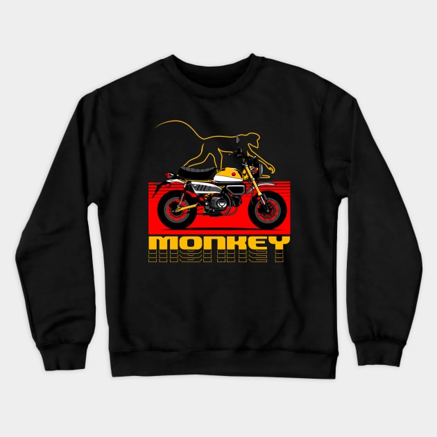 Honda Monkey Yellow Crewneck Sweatshirt by aredie19